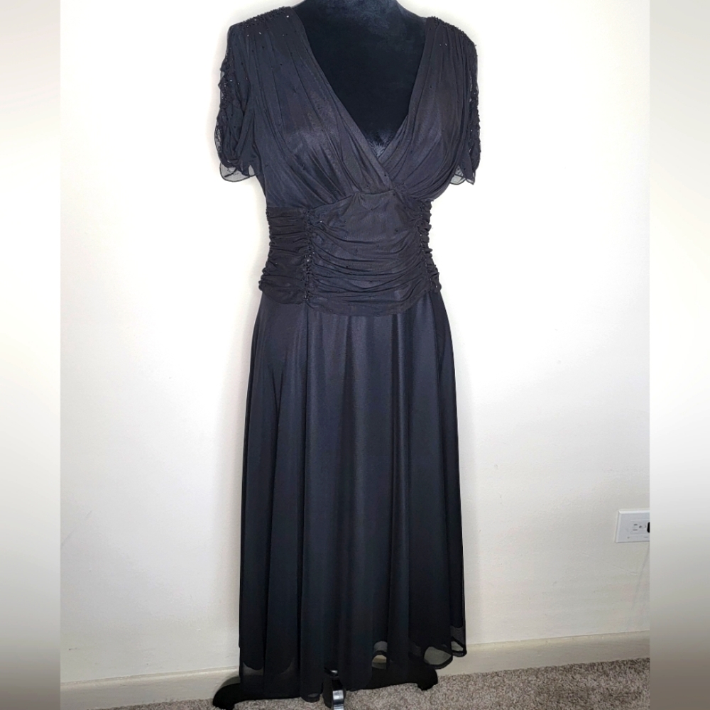 JS Boutique Long Ankle Length Formal Beaded Dress